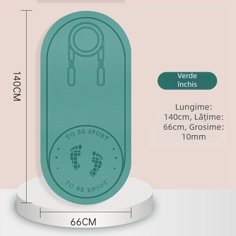 Covoraș pentru sărituri cu coarda, izolare fonică și suprafață antiderapantă, covoraș de yoga din TPE, greutate 500–700 g, grosime 8/10/15 mm