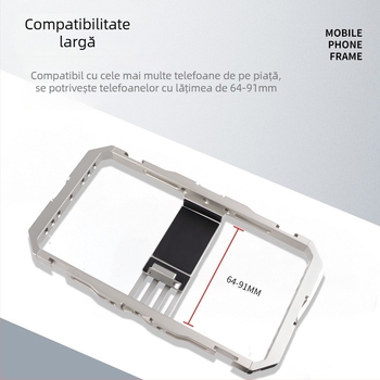 Stabilizator pentru telefon mobil cu mâner dublu, aliaj de aluminiu, model BF-01B, Domineering, sarcină maximă 2-5 kg