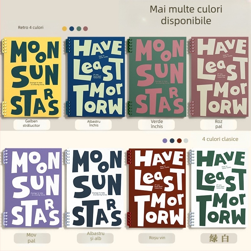 Caiet cu foi detașabile, copertă PP, hârtie Dowling, 70 g/m², 50–100 pagini