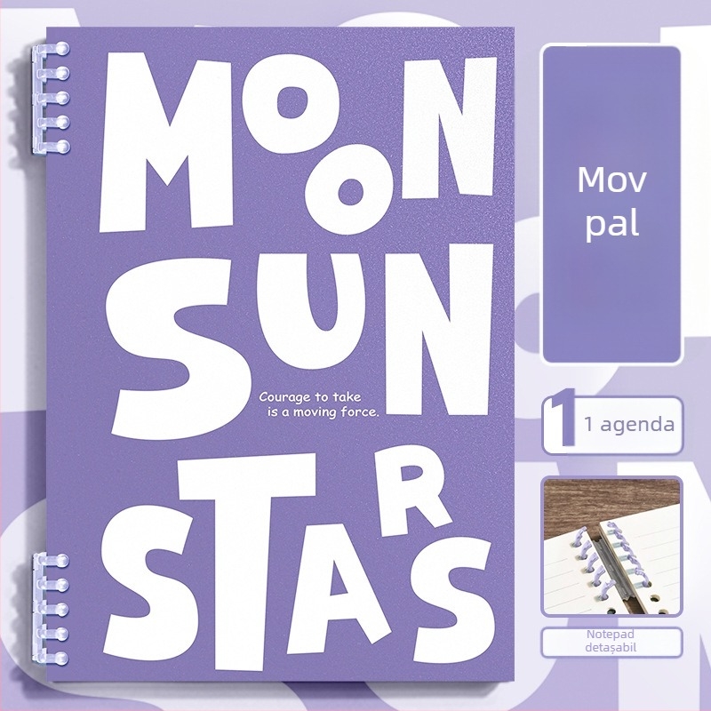 Caiet cu foi detașabile, copertă PP, hârtie Dowling, 70 g/m², 50–100 pagini