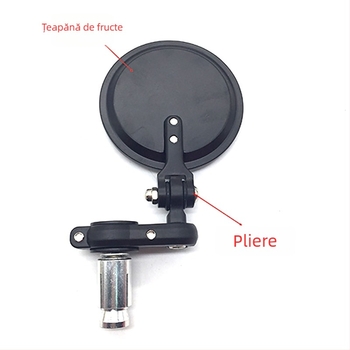 Oglindă retro pliabilă pentru motocicletă, aliaj de aluminiu, oglindă rotundă, model H-001-B