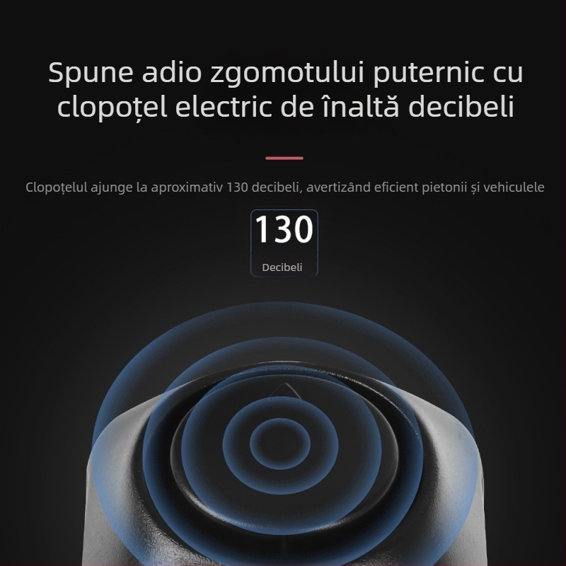 Sonerie pentru bicicletă, bicicletă de munte, semnal digital 120 dB, pliabil, eliberare rapidă, model A08, plastic, baterii încorporate 2x2032, Xz/Xingze