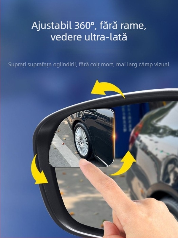 McLallen oglindă retrovizoare circulară 360° pentru mașină – oglindă auxiliară pentru unghiul mort, ultra clară