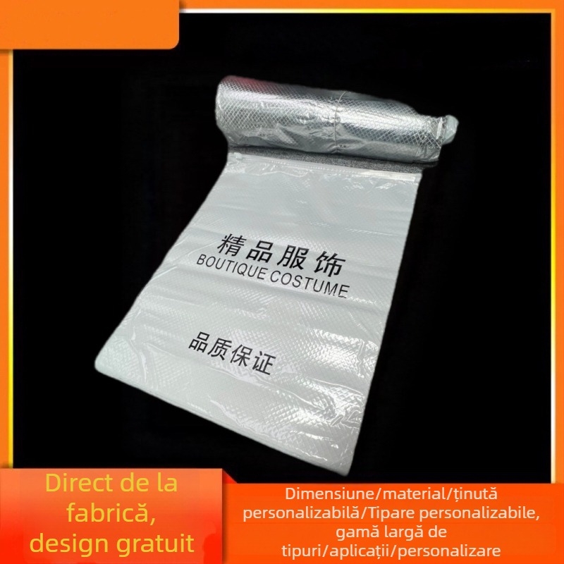Saci transparente din folie de aluminiu pentru haine, închidere cu fermoar, material PE, grosime dublă 8.5c, origine Guangdong, producție zilnică 100000
