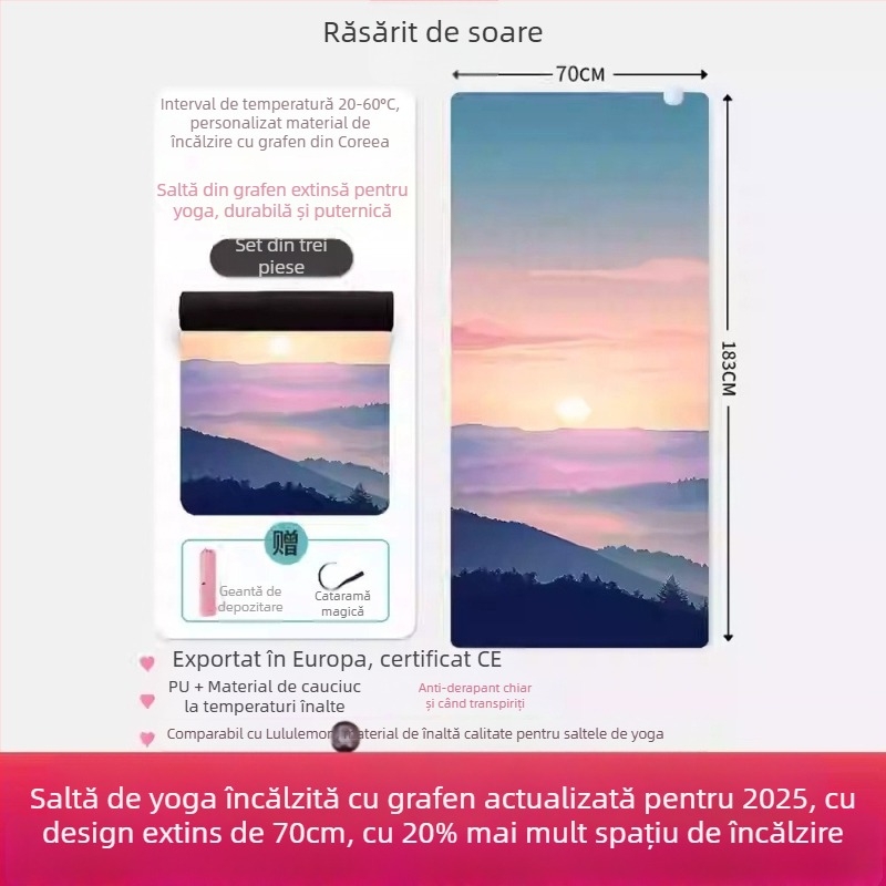 Saltea de yoga Graphite Carbon cu suprafață PU, grosime 60, greutate 5500