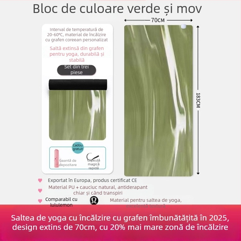 Saltea de yoga Graphite Carbon cu suprafață PU, grosime 60, greutate 5500