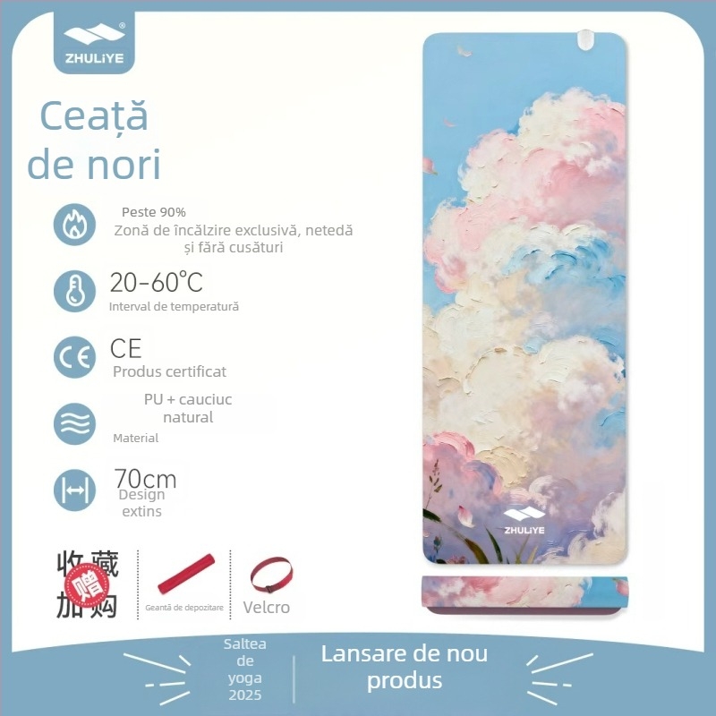 Saltea de yoga Graphite Carbon cu suprafață PU, grosime 60, greutate 5500