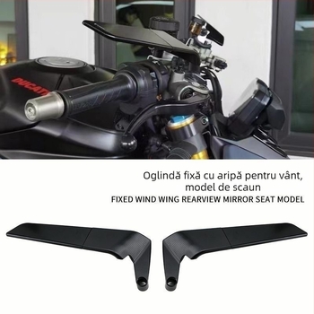 Oglindă retrovizoare tip aripă pentru KTM – aliaj de aluminiu, oglindă pătrată, montaj față/spate, compatibilă cu KTM 125 Duke, 250/390/200/690, 790, 990 Super Duke R; rezistență înaltă la vibrații