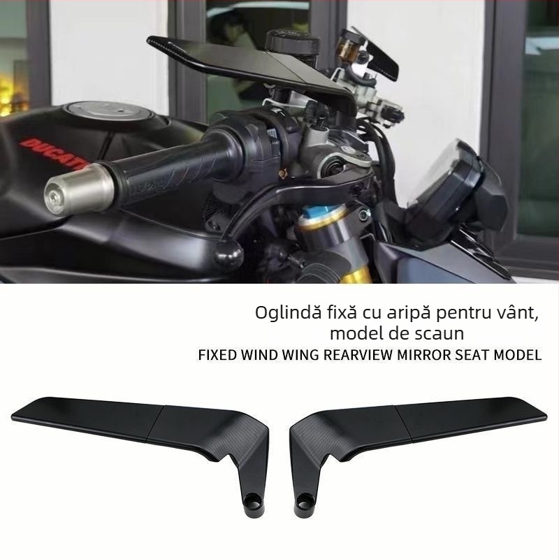 Oglindă retrovizoare tip aripă pentru KTM – aliaj de aluminiu, oglindă pătrată, montaj față/spate, compatibilă cu KTM 125 Duke, 250/390/200/690, 790, 990 Super Duke R; rezistență înaltă la vibrații