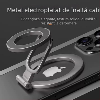 Stand magnetic pentru telefon de birou cu MagSafe — ultra-subțire, pliabil, suport metalic