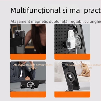 Stand magnetic pentru telefon de birou cu MagSafe — ultra-subțire, pliabil, suport metalic