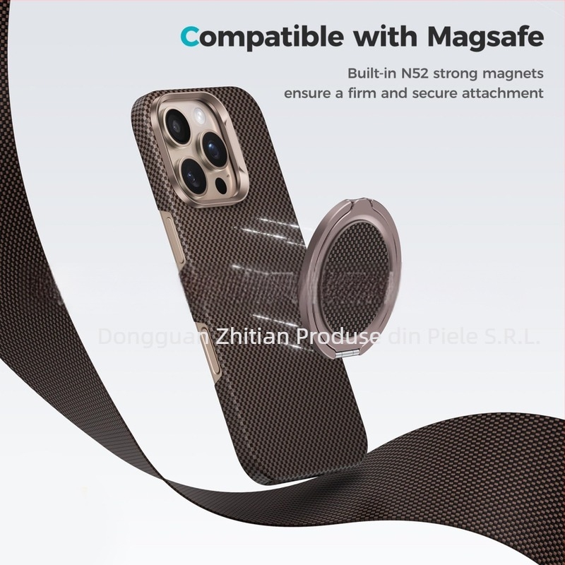 Suport magnetic pentru telefon din aliaj de aluminiu – inel, pentru birou, rotire 360°, stil MagSafe