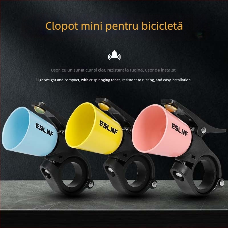 Clopot de bicicletă din cupru ESLNF - Model ESLNF-1B, pentru biciclete de drum și MTB, mini avertisment sunet, design retro