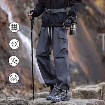 Pantaloni unisex de drumeție impermeabili, poliester, model K881, potriviți pentru primăvară și toamnă