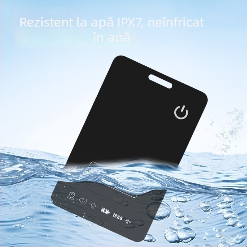 Tracker ultra-subțire de card cu încărcare wireless anti-pierdere, model K-35, baterie 240 mAh, carcasă ABS, navigație pe hartă