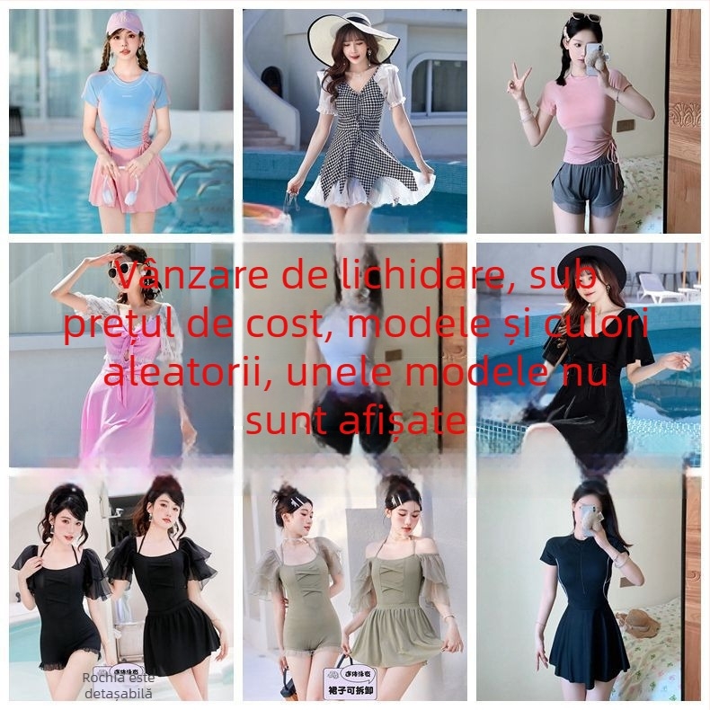 Costum de baie pentru femei, set trei piese, cu inserții pentru bust, fără suport metalic, țesătură Talia, 90% poliester