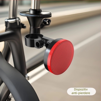 Locator Bluetooth pentru biciclete antifurt cu lumină de semnalizare spate și reflector lateral pe țeava șei, compatibil iOS