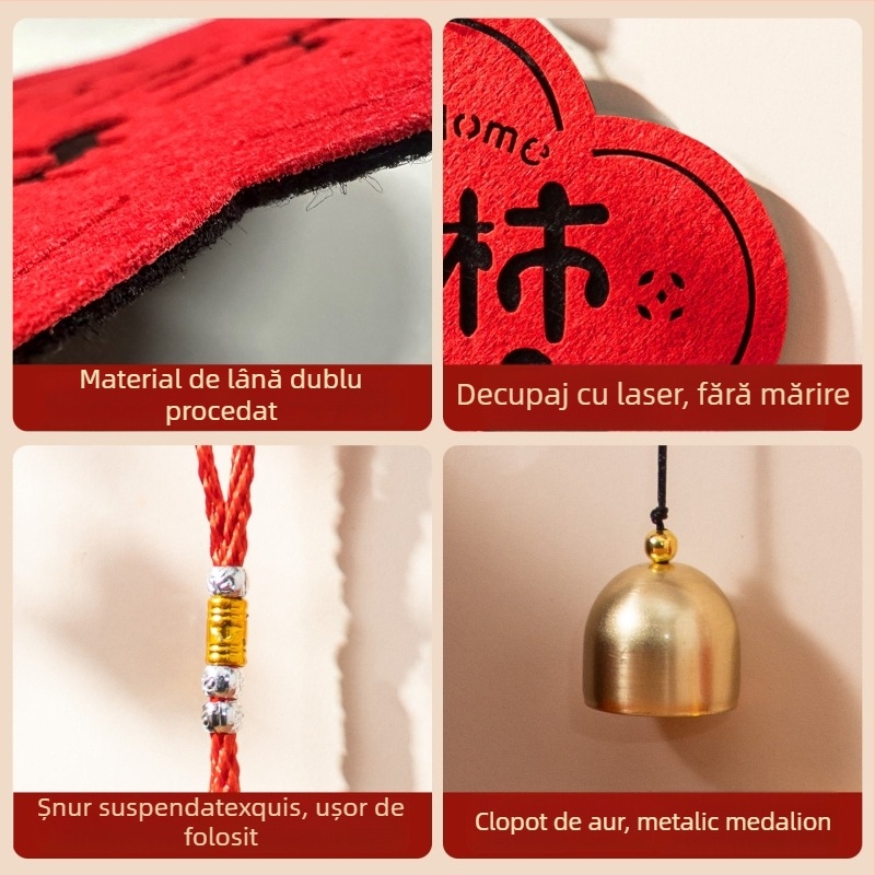 Pandantiv din material nețesut, cu text, Lin sheng, pentru Ziua Chinezească a Îndrăgostiților