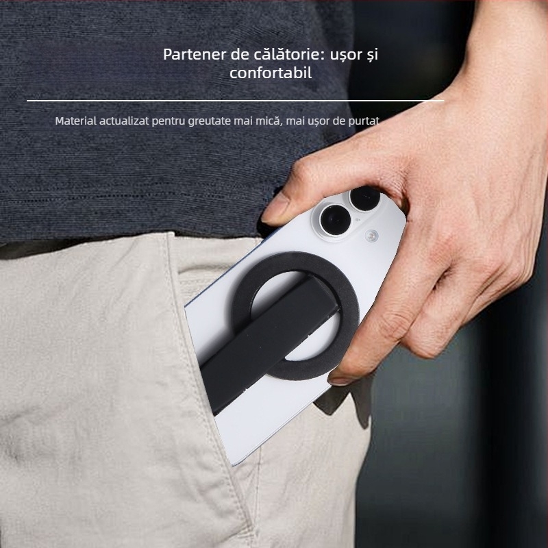 Suport pentru telefon cu inel magnetic rotativ și brățară de silicon din aliaj de aluminiu