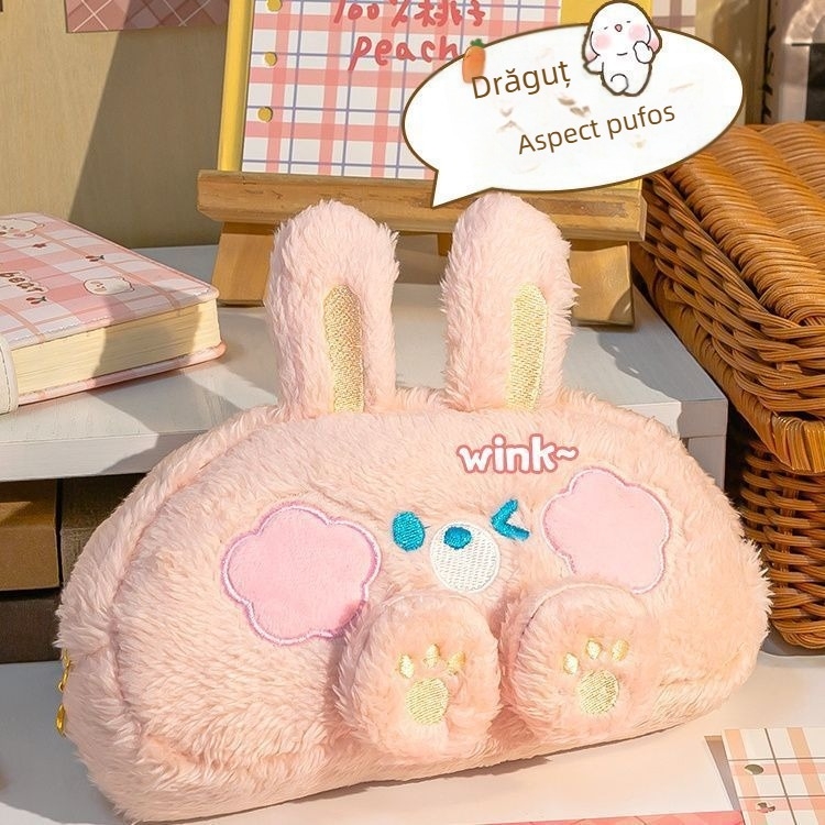 Penar pluș cu design animal, stil coreean, material bumbac, pentru fete