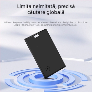 FindMy Card pentru iOS - tracker Bluetooth pentru bagaje, portofel și breloc; rază 20 m, baterie 220 mAh, dimensiuni 44.4×39.3×8.45 mm, greutate 10 g