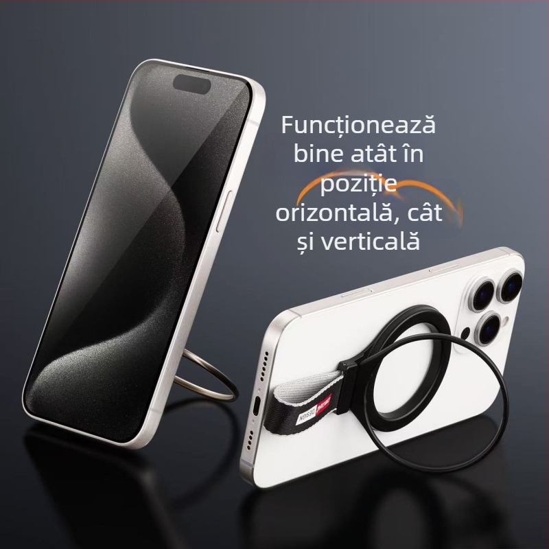 Suport metalic pentru telefon cu inel, magnet rotativ pentru birou, bază universală