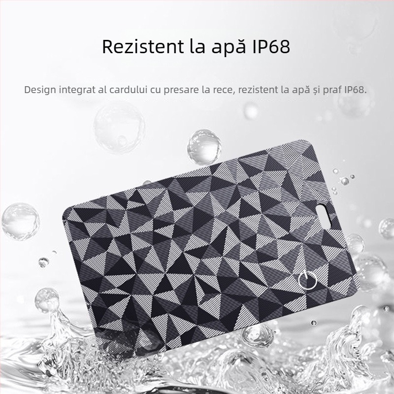 Locator anti-pierdere de tip card pentru Apple iOS — Bluetooth, Poziționare globală precisă, IP68 impermeabil