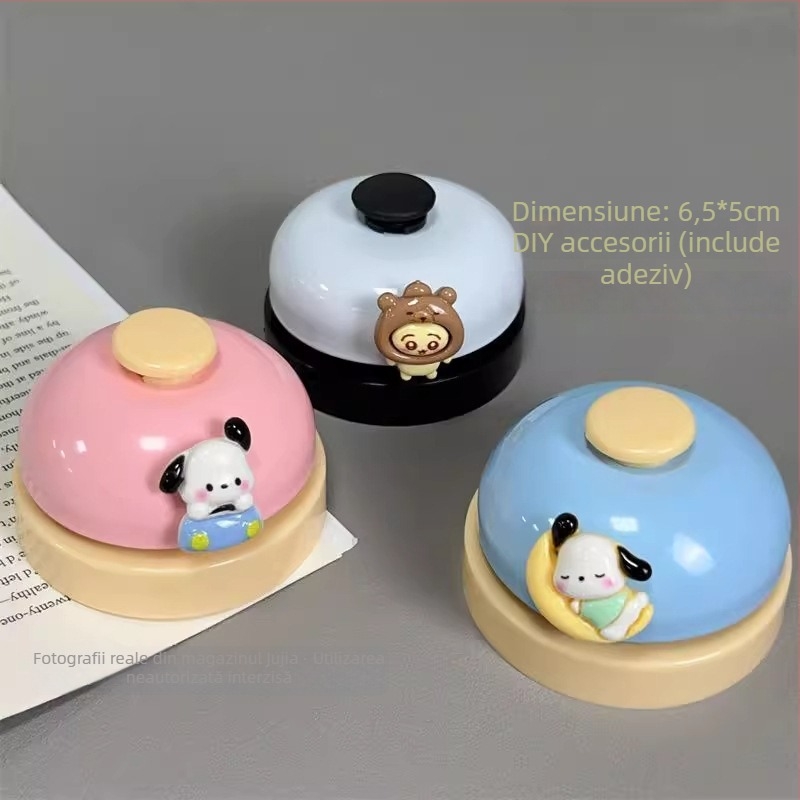 Clopoțel desen animat, apăsat manual, din aliaj metalic, ambalat individual