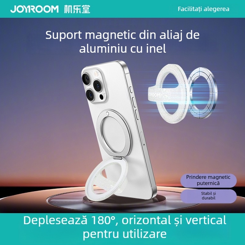 Joyroom Zs500 Suport magnetic pentru degetul inelar pentru telefon, din aliaj de aluminiu și silicon, reglabil și pliabil