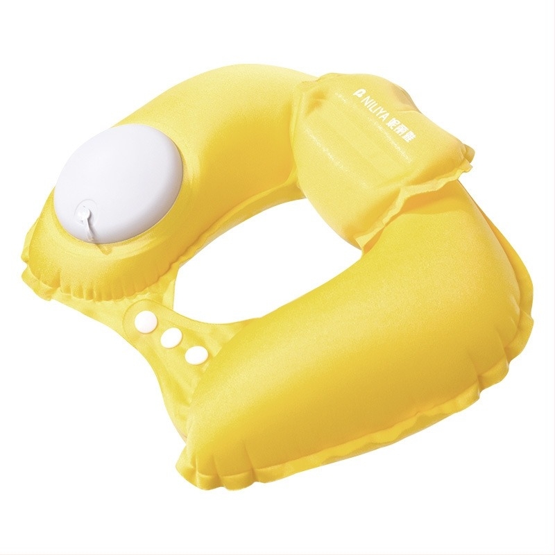 Perna gonflabilă pentru gât a copiilor, în formă U, pentru călătorii, portabilă, cu husă pluș (portabilă, husă pluș, suport pentru gât)