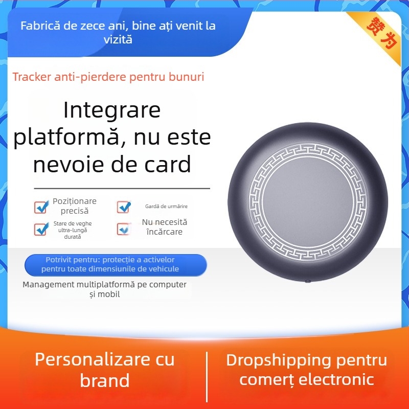 Trăker Bluetooth inteligent anti-pierdere pentru iOS, montaj adeziv, caroserie PVC, 18 g, autonomie baterie 3 ani, stocare în cloud