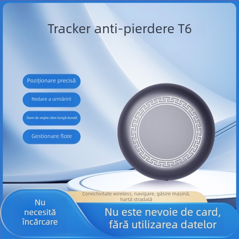Trăker Bluetooth inteligent anti-pierdere pentru iOS, montaj adeziv, caroserie PVC, 18 g, autonomie baterie 3 ani, stocare în cloud