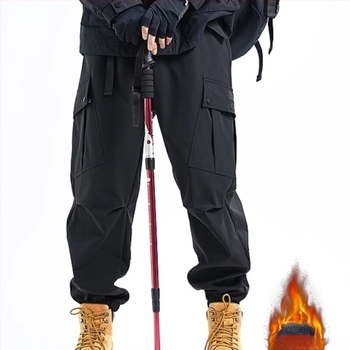 Pantaloni bărbați parașutiști de lucru, impermeabili, croială dreaptă, talie medie, închidere cu șiret