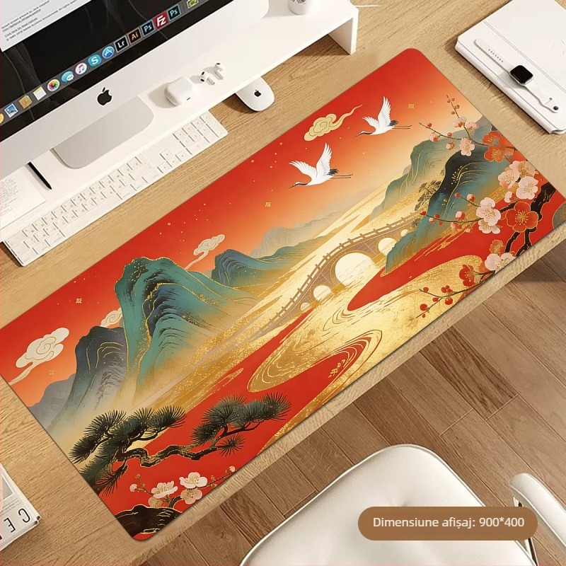 Pad de birou – din cauciuc, anti-derapare, transfer termic, stil național