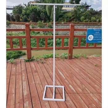 Stâlp telescopic din fier pentru fundal de nuntă cu perdea din plasă, suport în formă de T