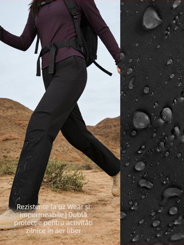 Pantaloni pentru femei din poliester, model solid, lungi, pentru iarnă, primăvară și toamnă