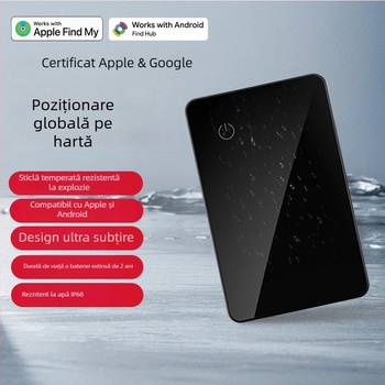TRANGJAN P041 Locațor AirTag tip card, impermeabil, pentru iOS, cu logo personalizat, baterie 540, rază 0.5