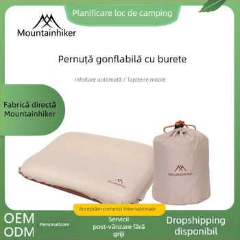 Mountain Guest pernă gonflabilă pentru camping în aer liber, în formă de brânză, cu husă, portabilă pentru călătorii