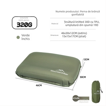 Mountain Guest pernă gonflabilă pentru camping în aer liber, în formă de brânză, cu husă, portabilă pentru călătorii