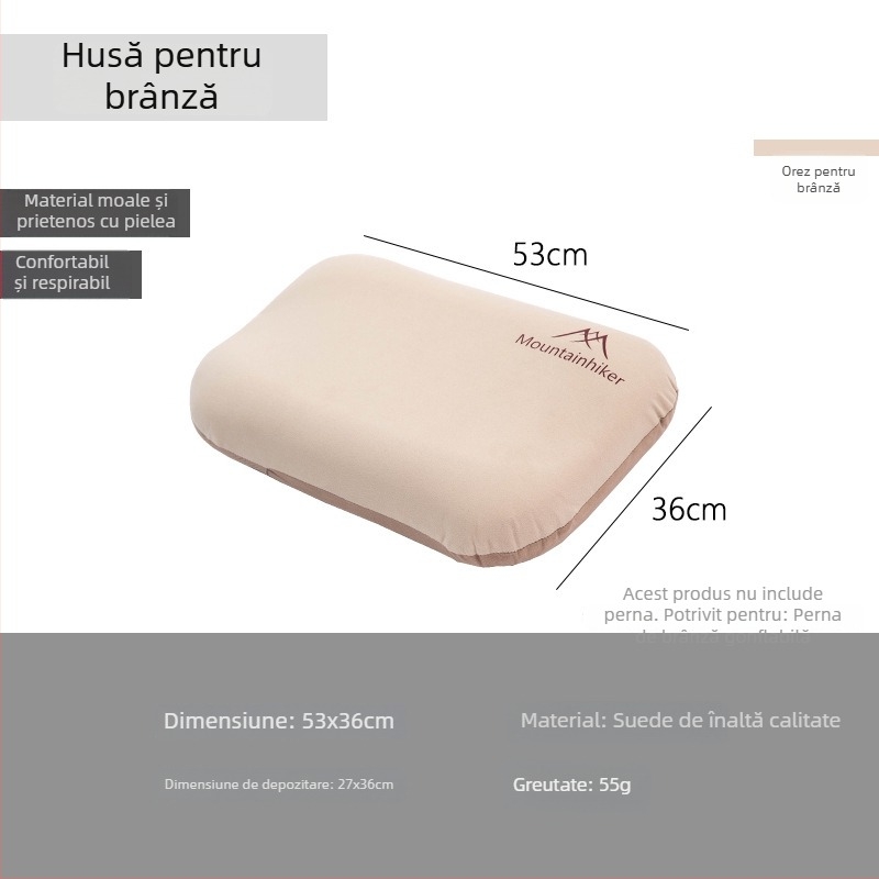 Mountain Guest pernă gonflabilă pentru camping în aer liber, în formă de brânză, cu husă, portabilă pentru călătorii