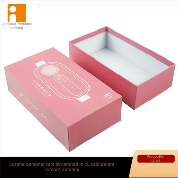 Cutie de ambalaj pentru căști Bluetooth cu tavă fixă, carton/hârtie 250gsm, finisaj flok, imprimare logo