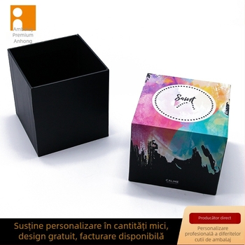 Cutie de ambalaj pentru căști Bluetooth cu tavă fixă, carton/hârtie 250gsm, finisaj flok, imprimare logo
