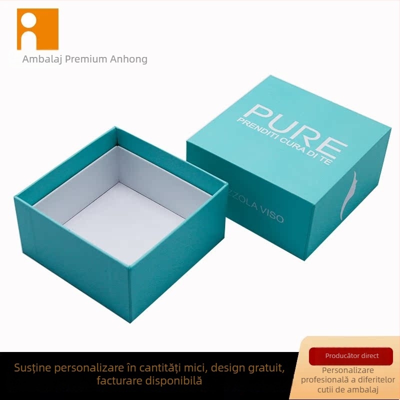 Cutie de ambalaj pentru căști Bluetooth cu tavă fixă, carton/hârtie 250gsm, finisaj flok, imprimare logo