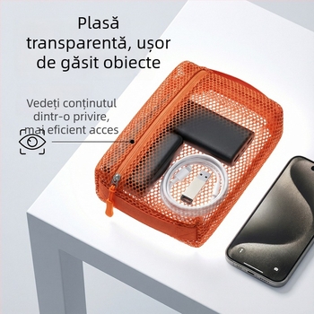 Geantă de stocare pentru produse electronice, stil cub, model D-89, poliester, portabilă, stil japonez