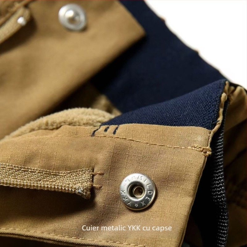 Pantaloni casual de exterior pentru bărbați – anti-vânt, impermeabili, cu căptușeală fleece, croială dreaptă, iarnă