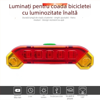 Kit de faruri spate pentru bicicletă de munte, încărcare USB, pentru plimbări nocturne Yihao
