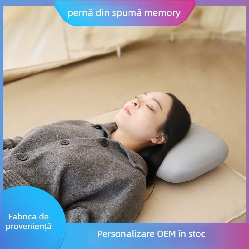 Pernă din spumă cu memorie, design în stil nor minimalist (Model LR-1204 • Grosime: 10 cm • Greutate: 430 g • Material: spumă cu memorie)