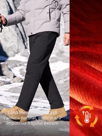 Gray Shell pantaloni de drumeție bărbați, poliester, uni, lungi, potriviți pentru iarnă, primăvară și toamnă