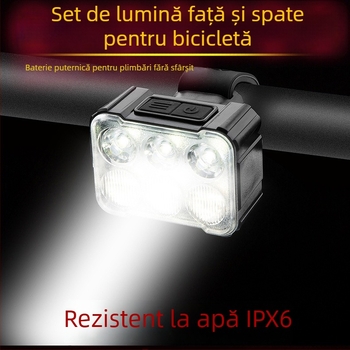 Set de iluminare pentru bicicletă: far frontal cu luminozitate înaltă, lumină de spate impermeabilă, design eficient din punct de vedere energetic pentru plimbări nocturne