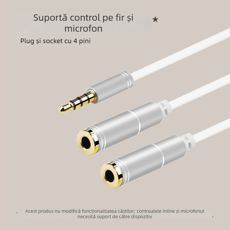 Cablu splitter pentru căști X012, cablu audio 1 la 2, nucleu PET, conductor din cupru fără oxigen